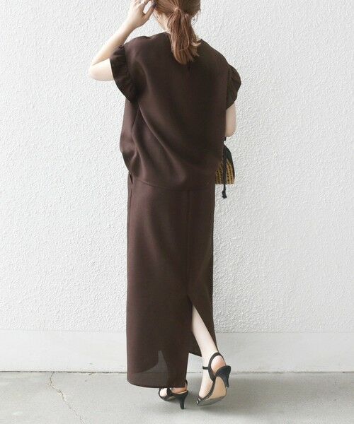 SHIPS / シップス ドレス | 《予約》SHIPS any:〈洗濯機可能〉リネンライク ブラウス × タイトスカート セットアップ | 詳細8