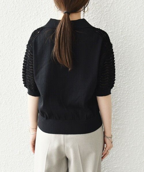 SHIPS / シップス ニット・セーター | 《予約》SHIPS any:〈手洗い可能〉シアー ジャカード スキッパー ポロ ニット | 詳細26