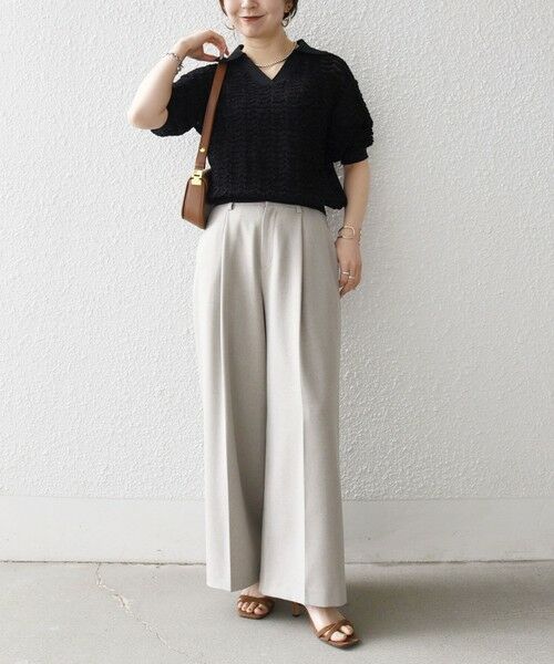 SHIPS / シップス ニット・セーター | 《予約》SHIPS any:〈手洗い可能〉シアー ジャカード スキッパー ポロ ニット | 詳細15