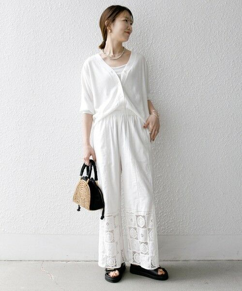 SHIPS / シップス カーディガン・ボレロ | 《予約》SHIPS any:〈手洗い可能〉リネン ミックス Vネック ショート シアー カーディガン 2 | 詳細2