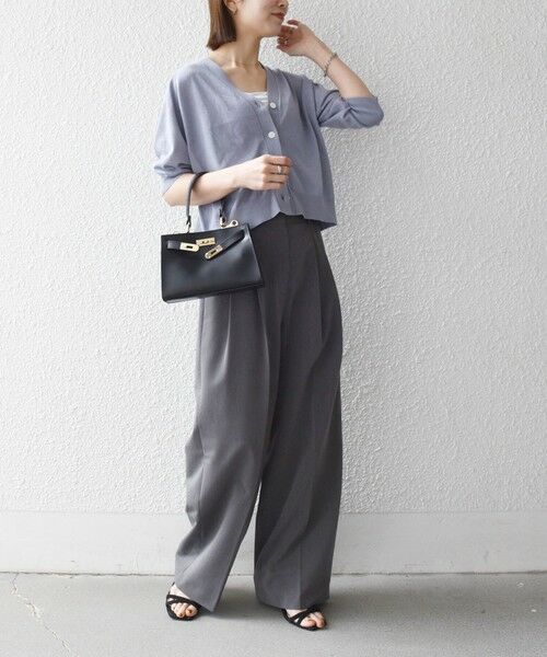 SHIPS / シップス カーディガン・ボレロ | 《予約》SHIPS any:〈手洗い可能〉リネン ミックス Vネック ショート シアー カーディガン 2 | 詳細13