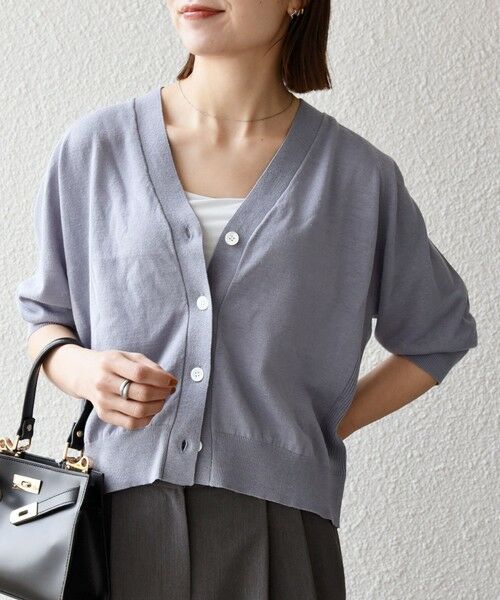 SHIPS / シップス カーディガン・ボレロ | 《予約》SHIPS any:〈手洗い可能〉リネン ミックス Vネック ショート シアー カーディガン 2 | 詳細19