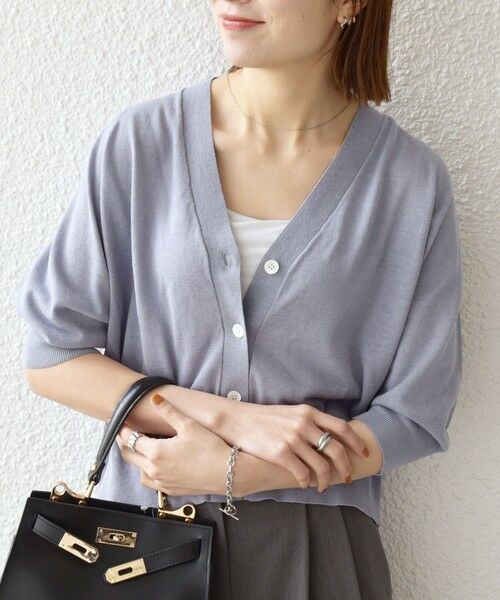 SHIPS / シップス カーディガン・ボレロ | 《予約》SHIPS any:〈手洗い可能〉リネン ミックス Vネック ショート シアー カーディガン 2 | 詳細20