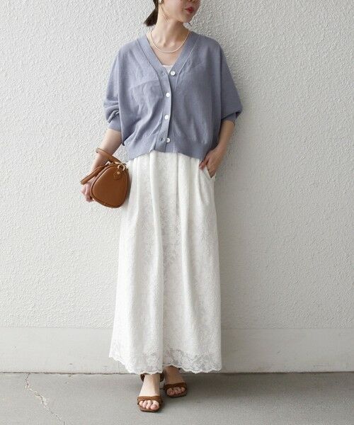 SHIPS / シップス カーディガン・ボレロ | 《予約》SHIPS any:〈手洗い可能〉リネン ミックス Vネック ショート シアー カーディガン 2 | 詳細21