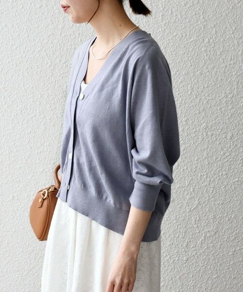 SHIPS / シップス カーディガン・ボレロ | 《予約》SHIPS any:〈手洗い可能〉リネン ミックス Vネック ショート シアー カーディガン 2 | 詳細24