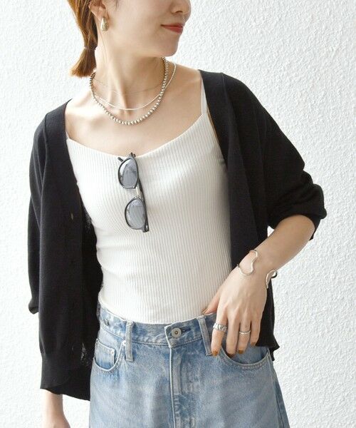 SHIPS / シップス カーディガン・ボレロ | 《予約》SHIPS any:〈手洗い可能〉リネン ミックス Vネック ショート シアー カーディガン 2 | 詳細28