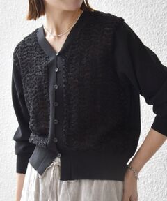 SHIPS / シップス カーディガン・ボレロ | 《予約》SHIPS any:〈手洗い可能〉シアー ジャカード コンパクト カーディガン