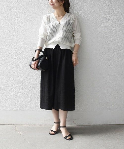 SHIPS / シップス カーディガン・ボレロ | 《予約》SHIPS any:〈手洗い可能〉シアー ジャカード コンパクト カーディガン | 詳細1