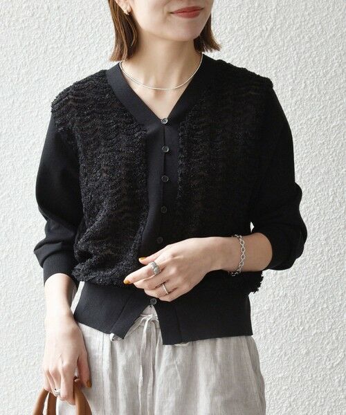 SHIPS / シップス カーディガン・ボレロ | 《予約》SHIPS any:〈手洗い可能〉シアー ジャカード コンパクト カーディガン | 詳細22