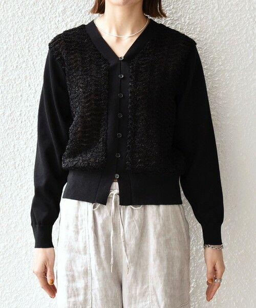 SHIPS / シップス カーディガン・ボレロ | 《予約》SHIPS any:〈手洗い可能〉シアー ジャカード コンパクト カーディガン | 詳細25