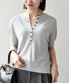 SHIPS / シップス ニット・セーター | 《予約》SHIPS any:〈手洗い可能〉リネン レーヨン ヘンリーネック プルオーバー