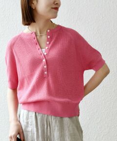 SHIPS / シップス ニット・セーター | 《予約》SHIPS any:〈手洗い可能〉リネン レーヨン ヘンリーネック プルオーバー