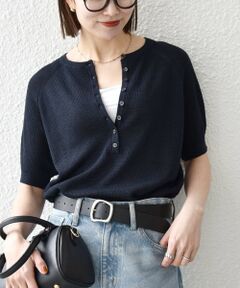 SHIPS / シップス ニット・セーター | 《予約》SHIPS any:〈手洗い可能〉リネン レーヨン ヘンリーネック プルオーバー