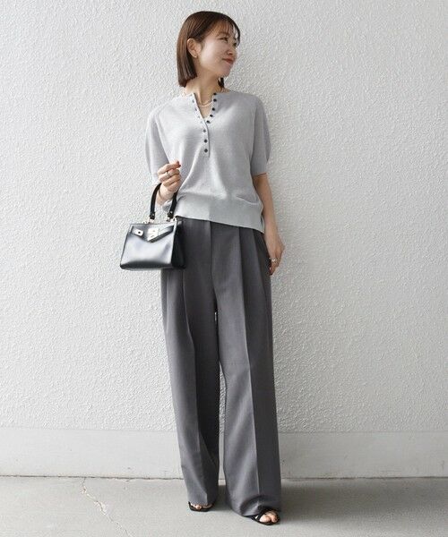 SHIPS / シップス ニット・セーター | 《予約》SHIPS any:〈手洗い可能〉リネン レーヨン ヘンリーネック プルオーバー | 詳細1