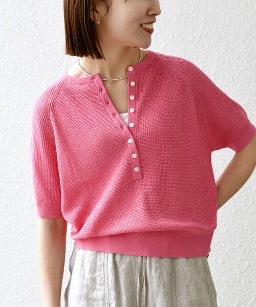 SHIPS / シップス ニット・セーター | 《予約》SHIPS any:〈手洗い可能〉リネン レーヨン ヘンリーネック プルオーバー | 詳細16