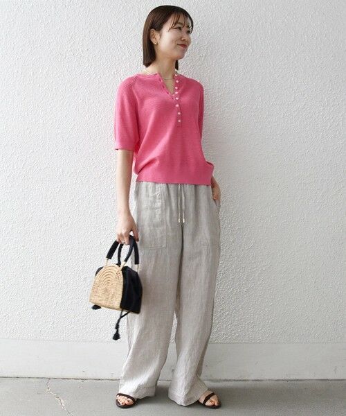 SHIPS / シップス ニット・セーター | 《予約》SHIPS any:〈手洗い可能〉リネン レーヨン ヘンリーネック プルオーバー | 詳細11