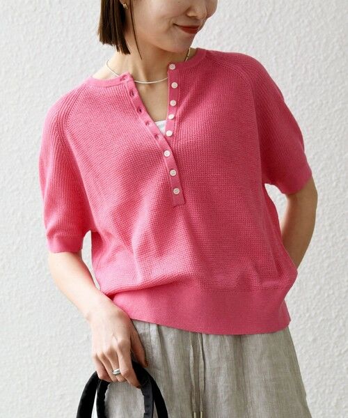 SHIPS / シップス ニット・セーター | 《予約》SHIPS any:〈手洗い可能〉リネン レーヨン ヘンリーネック プルオーバー | 詳細13