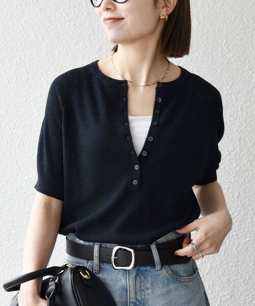 SHIPS / シップス ニット・セーター | 《予約》SHIPS any:〈手洗い可能〉リネン レーヨン ヘンリーネック プルオーバー | 詳細24