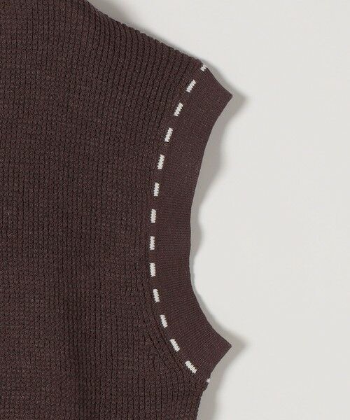 SHIPS / シップス ベスト | 《予約》SHIPS any:〈手洗い可能〉リネン レーヨン ステッチ 編み Vネック ベスト | 詳細9