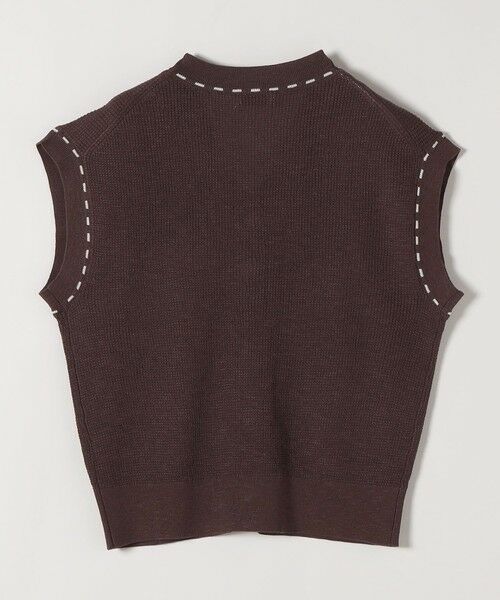 SHIPS / シップス ベスト | 《予約》SHIPS any:〈手洗い可能〉リネン レーヨン ステッチ 編み Vネック ベスト | 詳細11