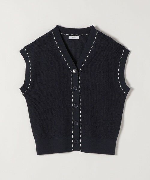 SHIPS / シップス ベスト | 《予約》SHIPS any:〈手洗い可能〉リネン レーヨン ステッチ 編み Vネック ベスト | 詳細23