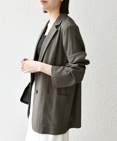 SHIPS / シップス テーラードジャケット | 《予約》SHIPS any: 〈手洗い可能〉リネンミックス テーラード ライト ジャケット | 詳細7