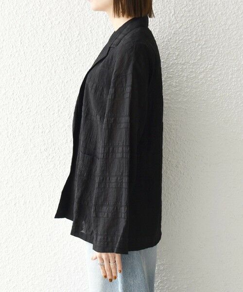 SHIPS / シップス テーラードジャケット | SHIPS any:〈手洗い可能〉シアー チェック ルーズ テーラード シングル ジャケット | 詳細11