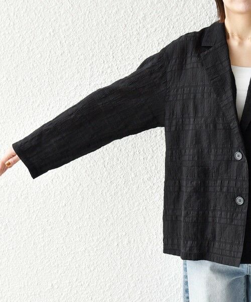 SHIPS / シップス テーラードジャケット | SHIPS any:〈手洗い可能〉シアー チェック ルーズ テーラード シングル ジャケット | 詳細13