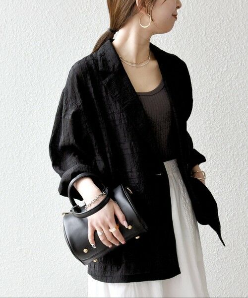 SHIPS / シップス テーラードジャケット | 《予約》SHIPS any:〈手洗い可能〉シアー チェック ルーズ テーラード ジャケット | 詳細4