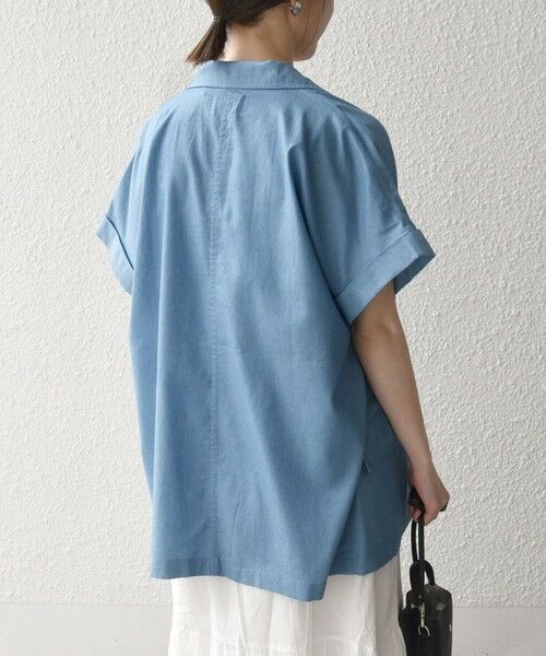 SHIPS / シップス テーラードジャケット | 《予約》SHIPS any:〈洗濯機可能〉シャンブレー デニム ロールアップ シャツ ジャケット | 詳細6