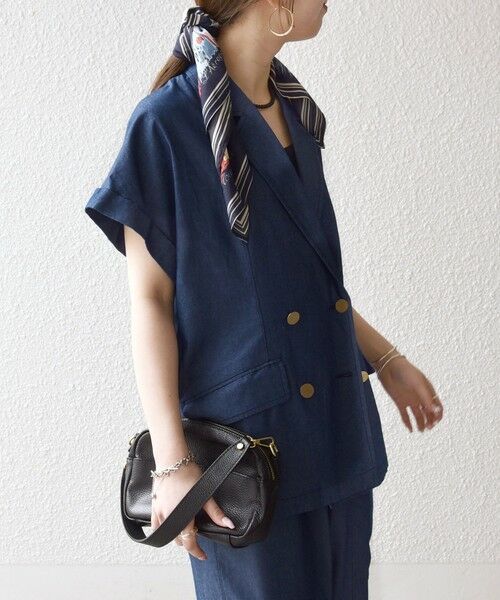 SHIPS / シップス テーラードジャケット | 《予約》SHIPS any:〈洗濯機可能〉シャンブレー デニム ロールアップ シャツ ジャケット | 詳細16