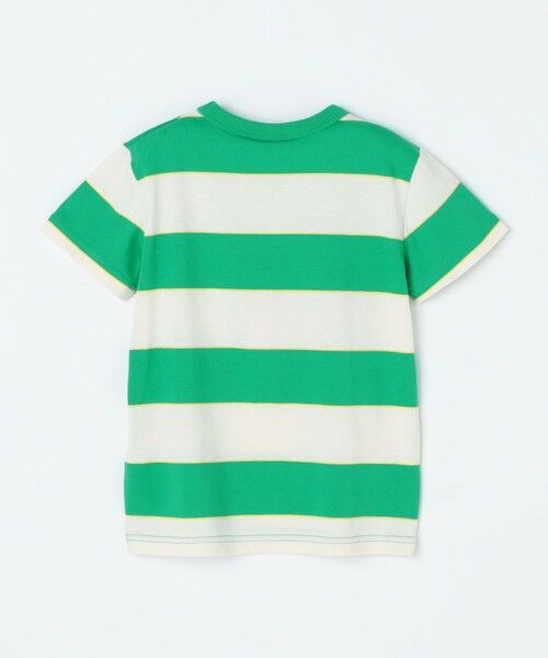 SHIPS / シップス Tシャツ | Champion:〈洗濯機可能〉ワイド ボーダー ワンポイント 刺繍 Tシャツ<KIDS> | 詳細1