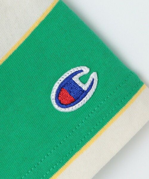 SHIPS / シップス Tシャツ | Champion:〈洗濯機可能〉ワイド ボーダー ワンポイント 刺繍 Tシャツ<KIDS> | 詳細10