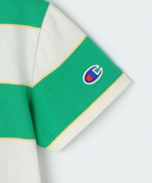 SHIPS / シップス Tシャツ | Champion:〈洗濯機可能〉ワイド ボーダー ワンポイント 刺繍 Tシャツ<KIDS> | 詳細3