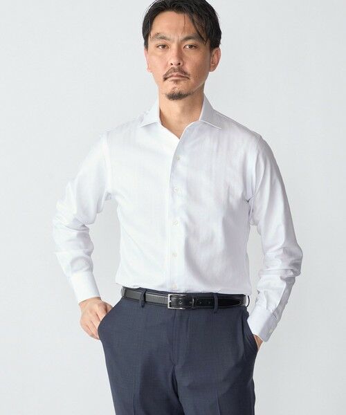 SHIPS / シップス シャツ・ブラウス | SHIPS:〈FUNCTION〉イージーアイロン ヘリンボーン ワンピースカラー シャツ | 詳細1