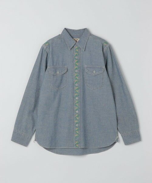 SHIPS / シップス シャツ・ブラウス | WYTHE NEW YORK: EMBROIDERED CHAMBRAY WORK SHIRT（ブルー）