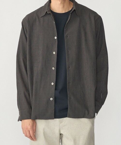 SHIPS / シップス シャツ・ブラウス | SHIPS: 3Dドット ロングスリーブ レギュラーカラー シャツ（チャコールグレー）