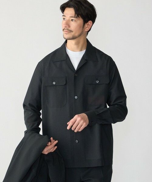 SHIPS / シップス シャツ・ブラウス | SHIPS:〈撥水 防しわ 洗濯機可能〉DOT AIR(R)オープンカラーシャツ(セットアップ対応)（ネイビー）