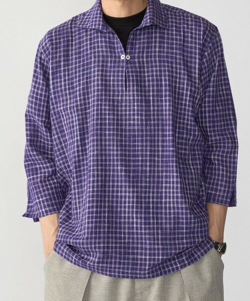 SHIPS / シップス シャツ・ブラウス | SHIPS: KHADI 7スリーブ カプリ シャツ（ネイビー）