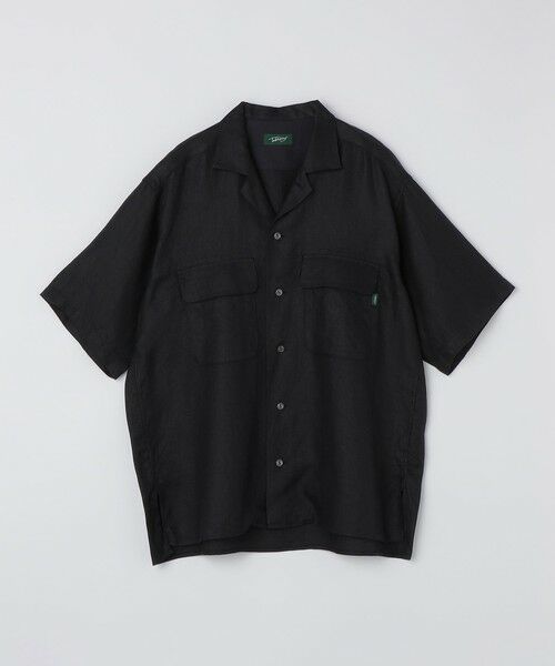 SHIPS / シップス シャツ・ブラウス | TAKE&SONS: LINEN OPENCOLLAR SHIRT（ブラック）