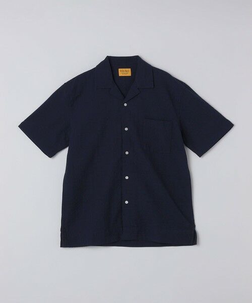 SHIPS / シップス シャツ・ブラウス | ORIGINAL MADRAS TRADING COMPANY: SEERSUCKER SHORT SLEEVE SHIRT（ネイビー）