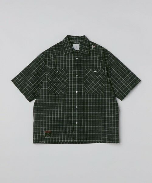 SHIPS / シップス シャツ・ブラウス | ROA: AAIR FLOWEAVE PRINTED CHECK SHORT SLEEVE SHIRT（グレー）