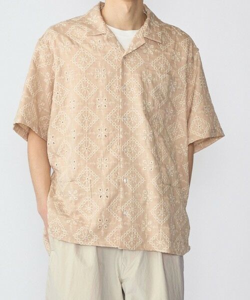 SHIPS / シップス シャツ・ブラウス | BENCH MARKING SHIRTS: エンブロイダリー オープンカラー シャツ（ベージュ）