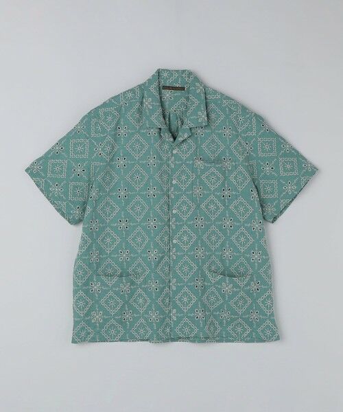 SHIPS / シップス シャツ・ブラウス | BENCH MARKING SHIRTS: エンブロイダリー オープンカラー シャツ（ライトグリーン）