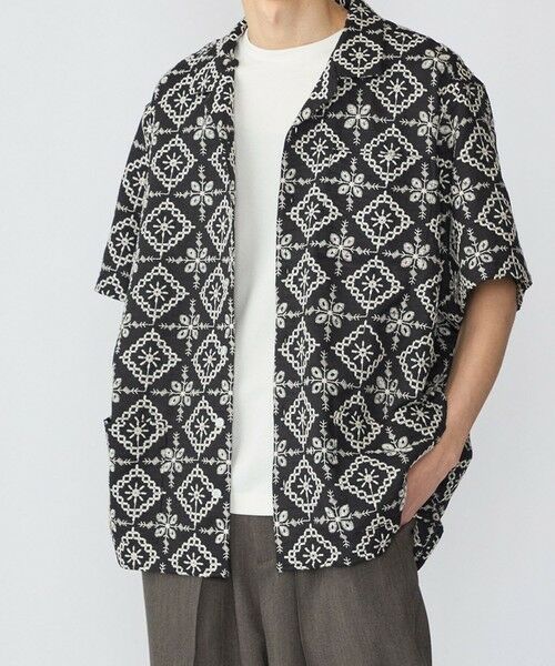 SHIPS / シップス シャツ・ブラウス | BENCH MARKING SHIRTS: エンブロイダリー オープンカラー シャツ（ネイビー）