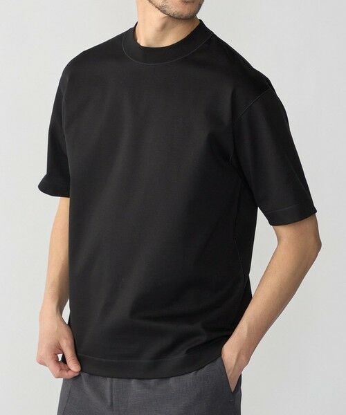 SHIPS / シップス Tシャツ | SHIPS: MADE IN JAPAN クルーネック ハイゲージ ポンチ ライト Tシャツ（ブラック）