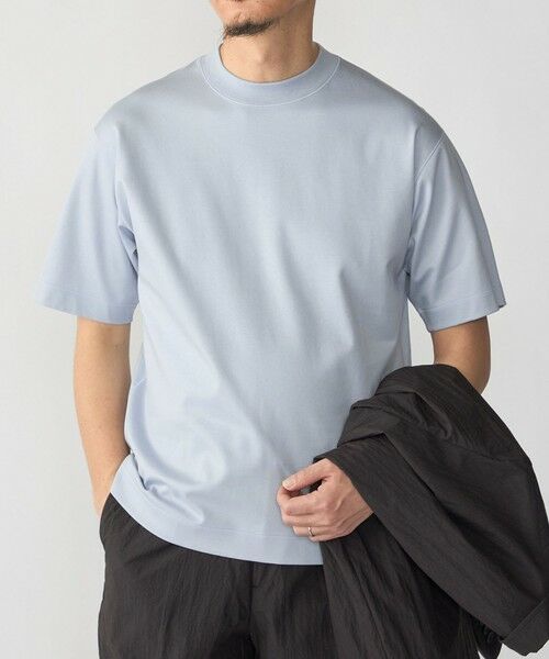 SHIPS / シップス Tシャツ | SHIPS: MADE IN JAPAN クルーネック ハイゲージ ポンチ ライト Tシャツ（ライトブルー）