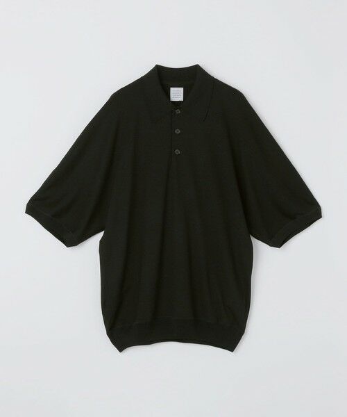 SHIPS / シップス ポロシャツ | GGG: REDUCED COLLAR HALF SLEEVE POLO（ブラック）