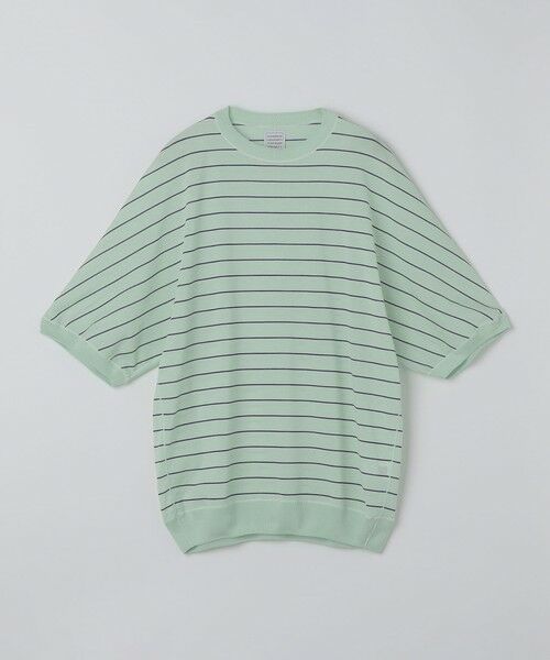 SHIPS / シップス ニット・セーター | GGG: ST KNIT HALF SLEEVE PULL OVER（ライトグリーン）