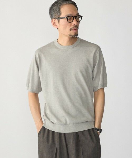 SHIPS / シップス ニット・セーター | SHIPS:〈接触冷感/ 手洗い可能〉ラミー ニット Tシャツ | 詳細2